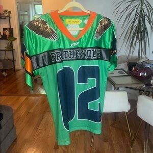 Green Graphic Jersey with Eagle Design